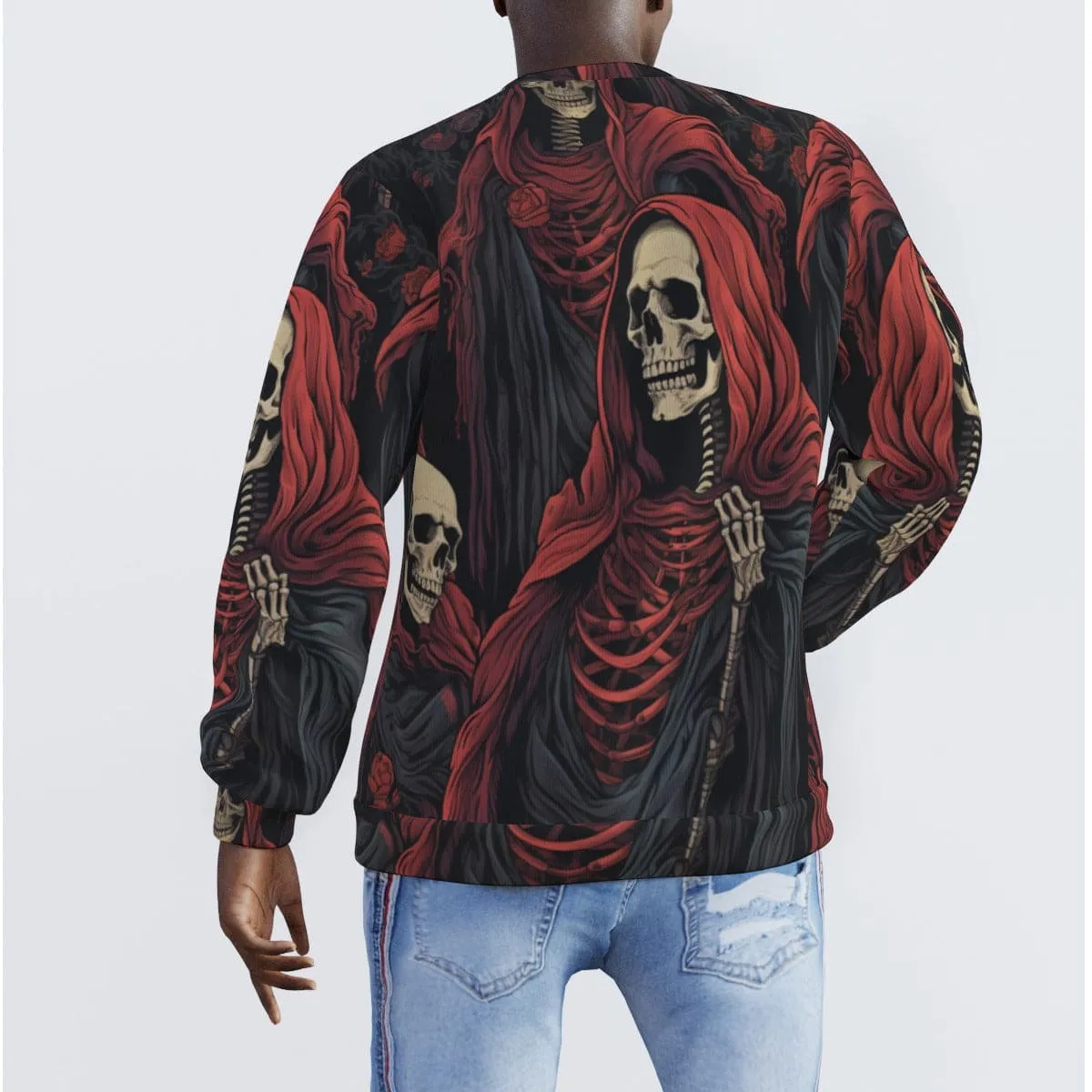 Men's Skeleton Hooded Skull Long Sleeve Sweater