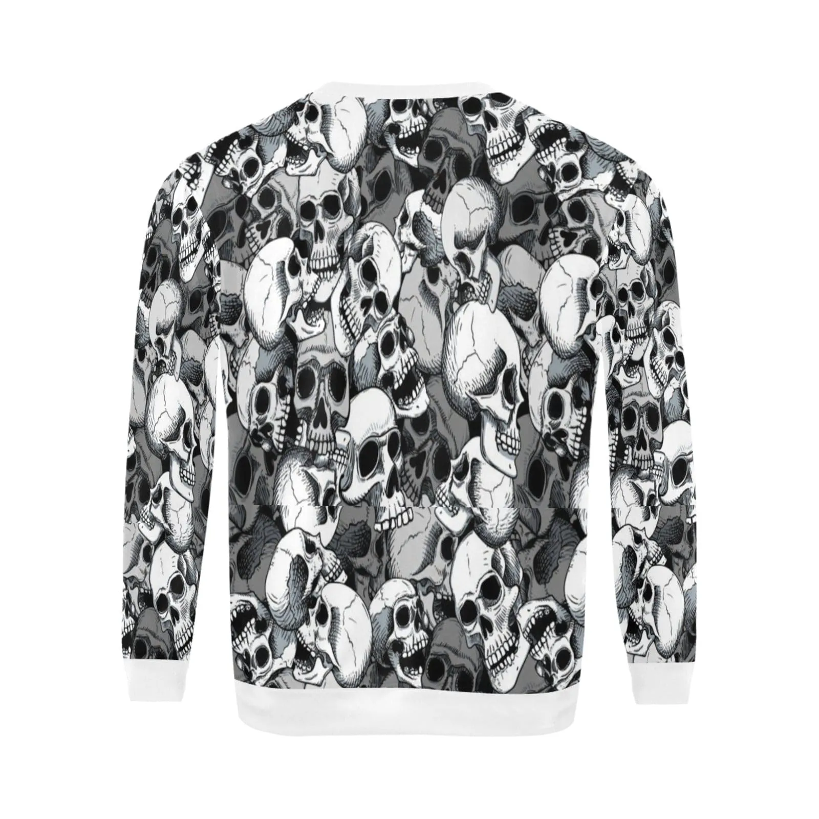 Men's Skulls Long Sleeve White Trim Sweatshirt