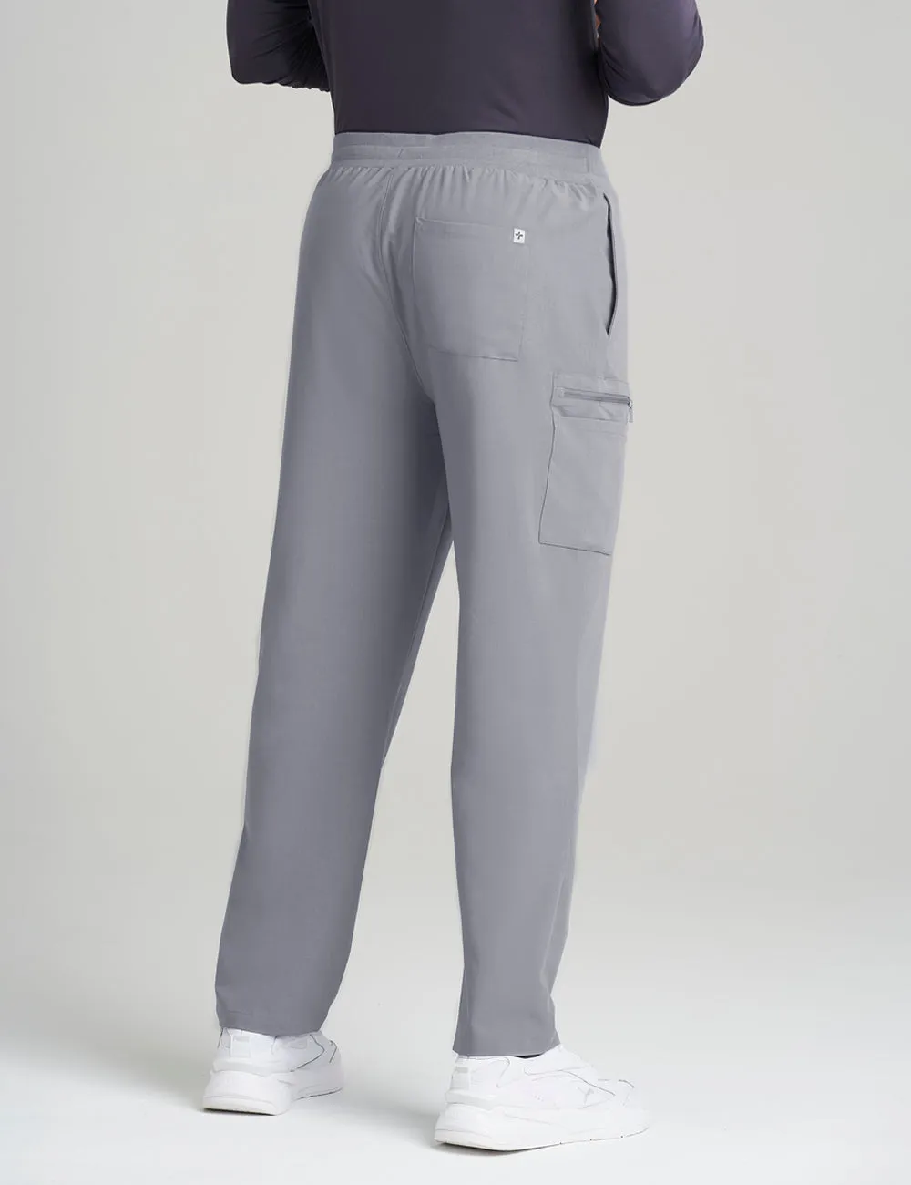 Mens Straight Leg Scrub Pants - Stone Gray