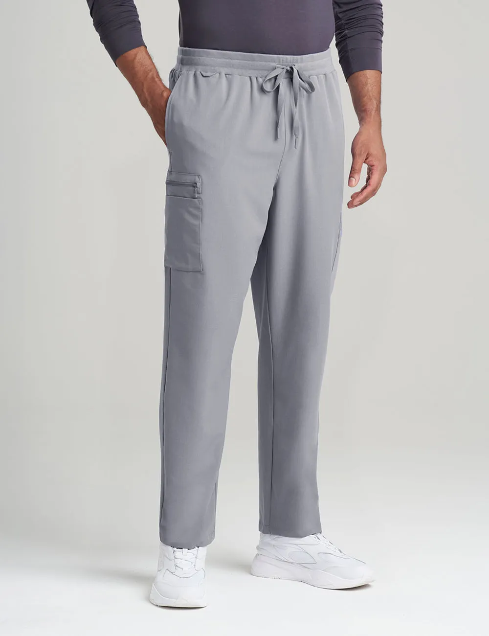 Mens Straight Leg Scrub Pants - Stone Gray