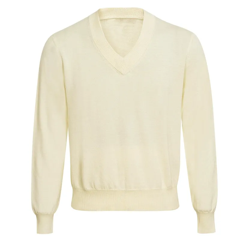 Merino Wool V-neck Sweater