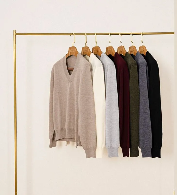 Merino Wool V-neck Sweater