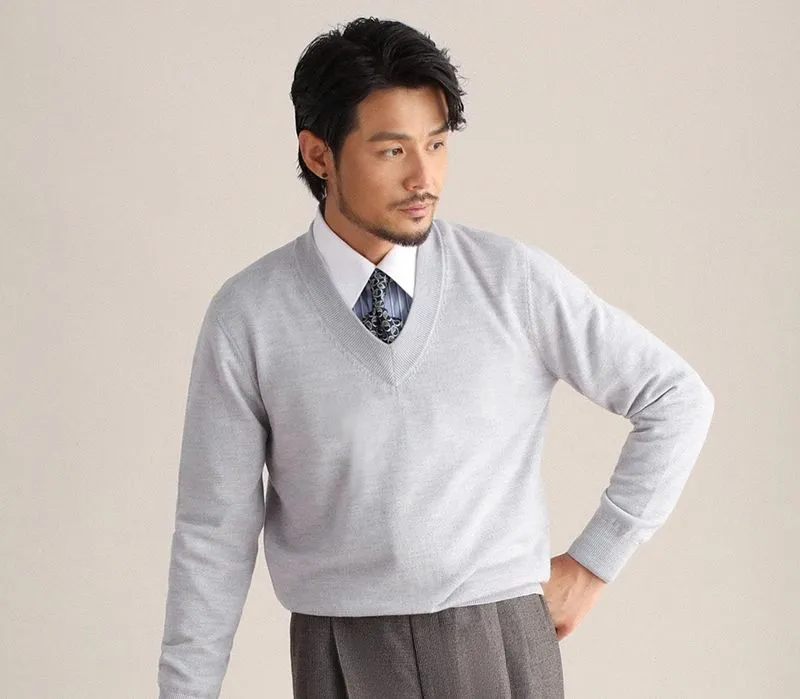 Merino Wool V-neck Sweater