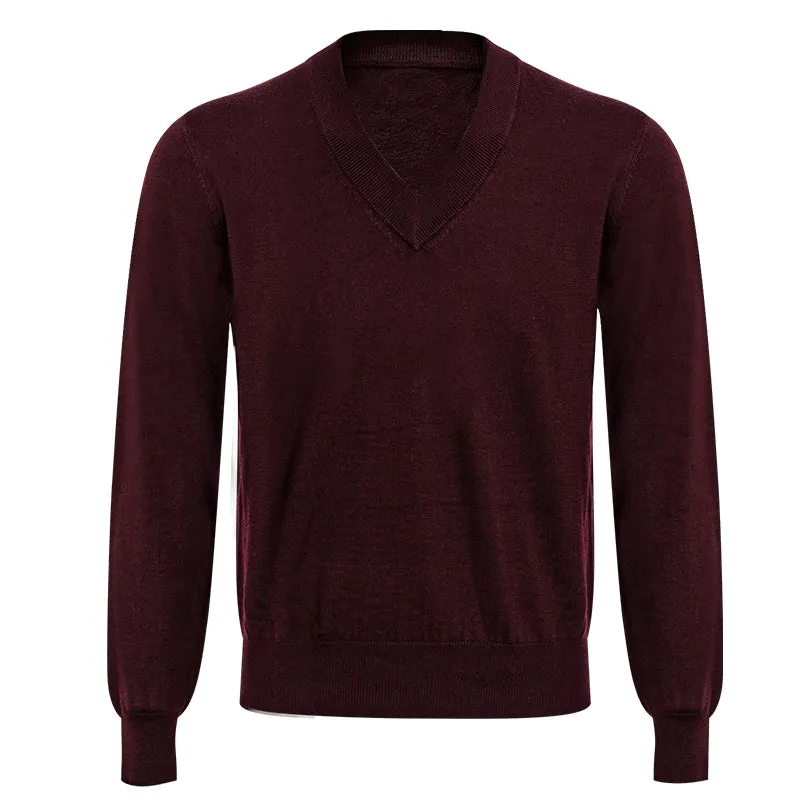 Merino Wool V-neck Sweater