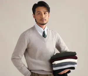 Merino Wool V-neck Sweater
