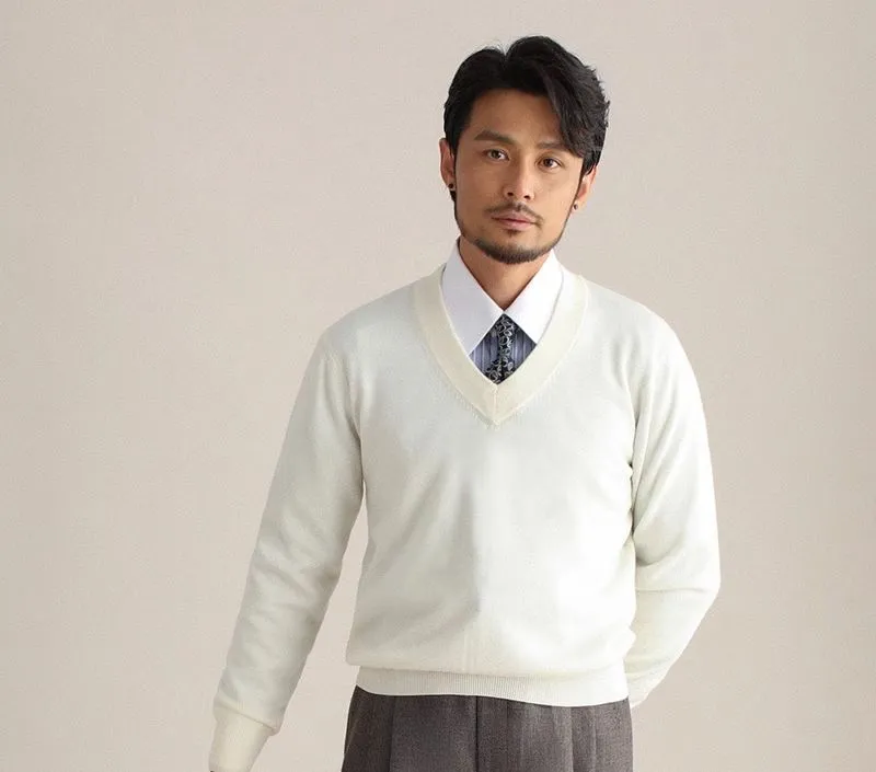 Merino Wool V-neck Sweater
