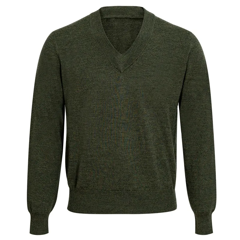 Merino Wool V-neck Sweater