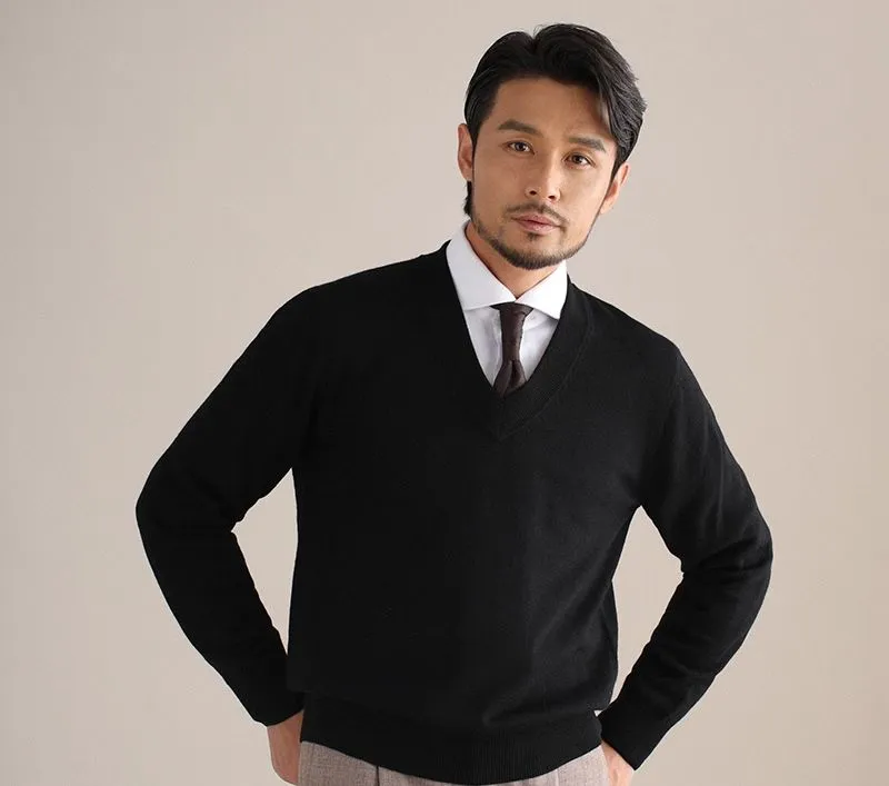 Merino Wool V-neck Sweater