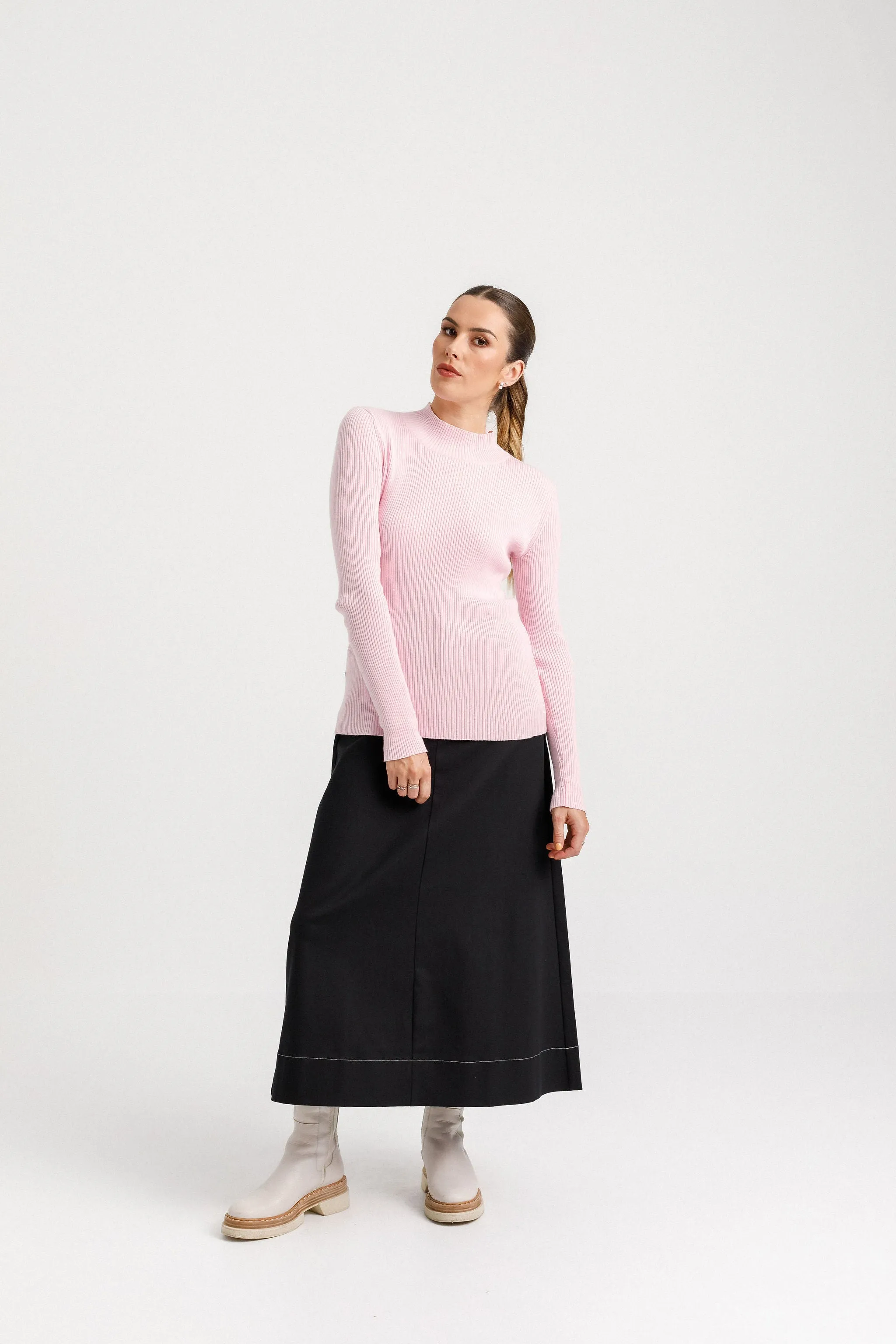 MOCK NECK LONGSLEEVE - BLUSH