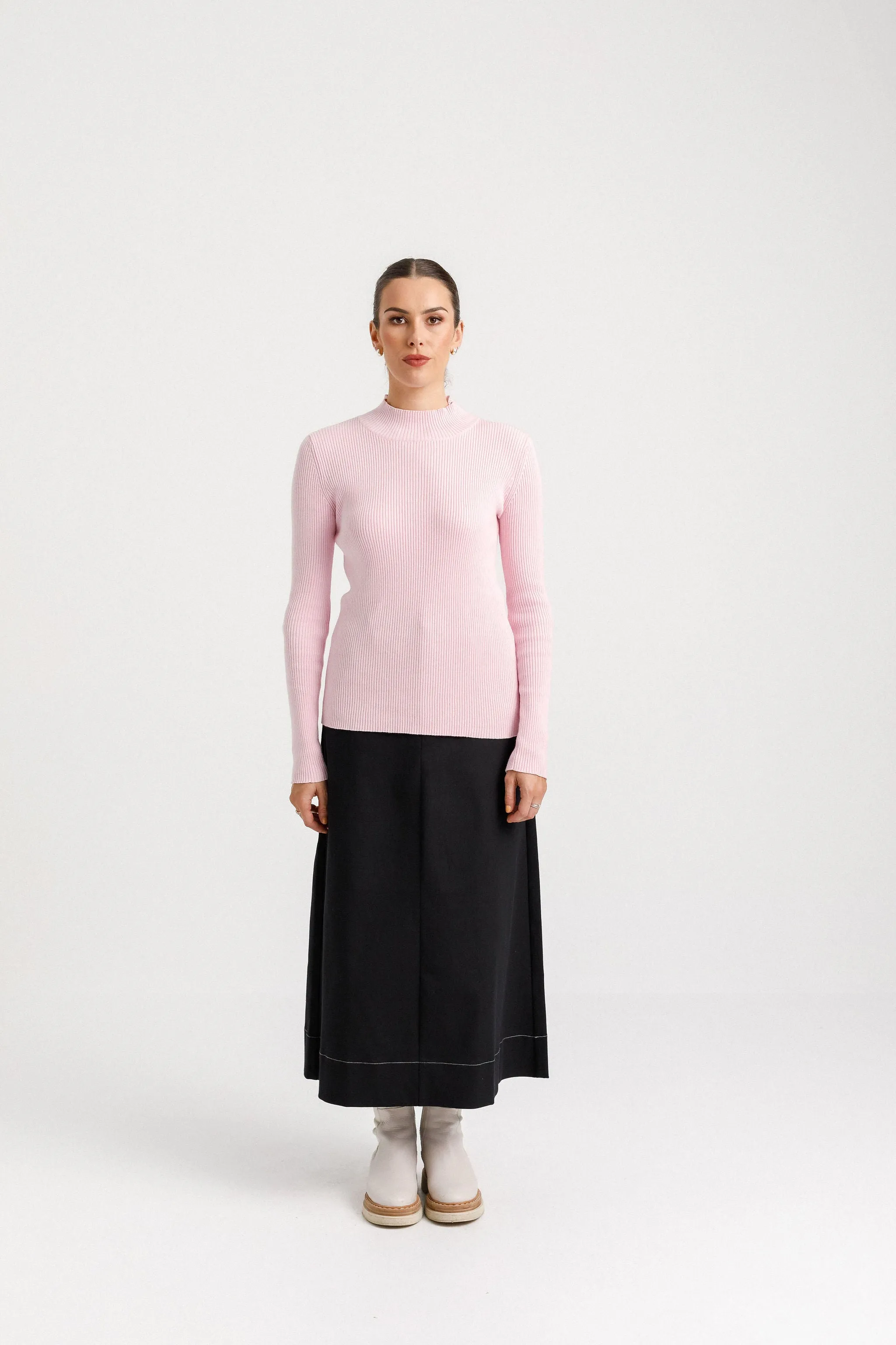 MOCK NECK LONGSLEEVE - BLUSH