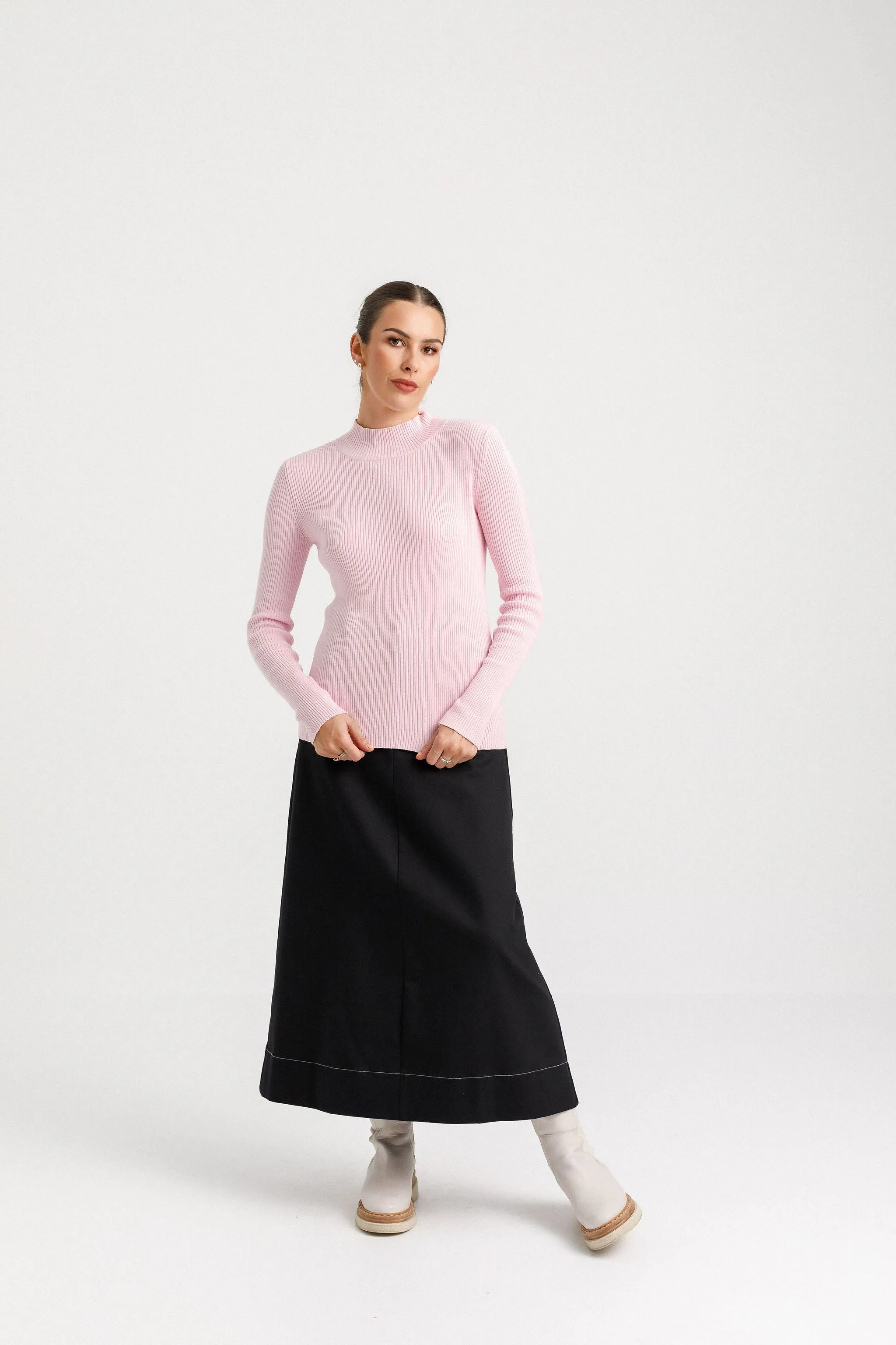 MOCK NECK LONGSLEEVE - BLUSH