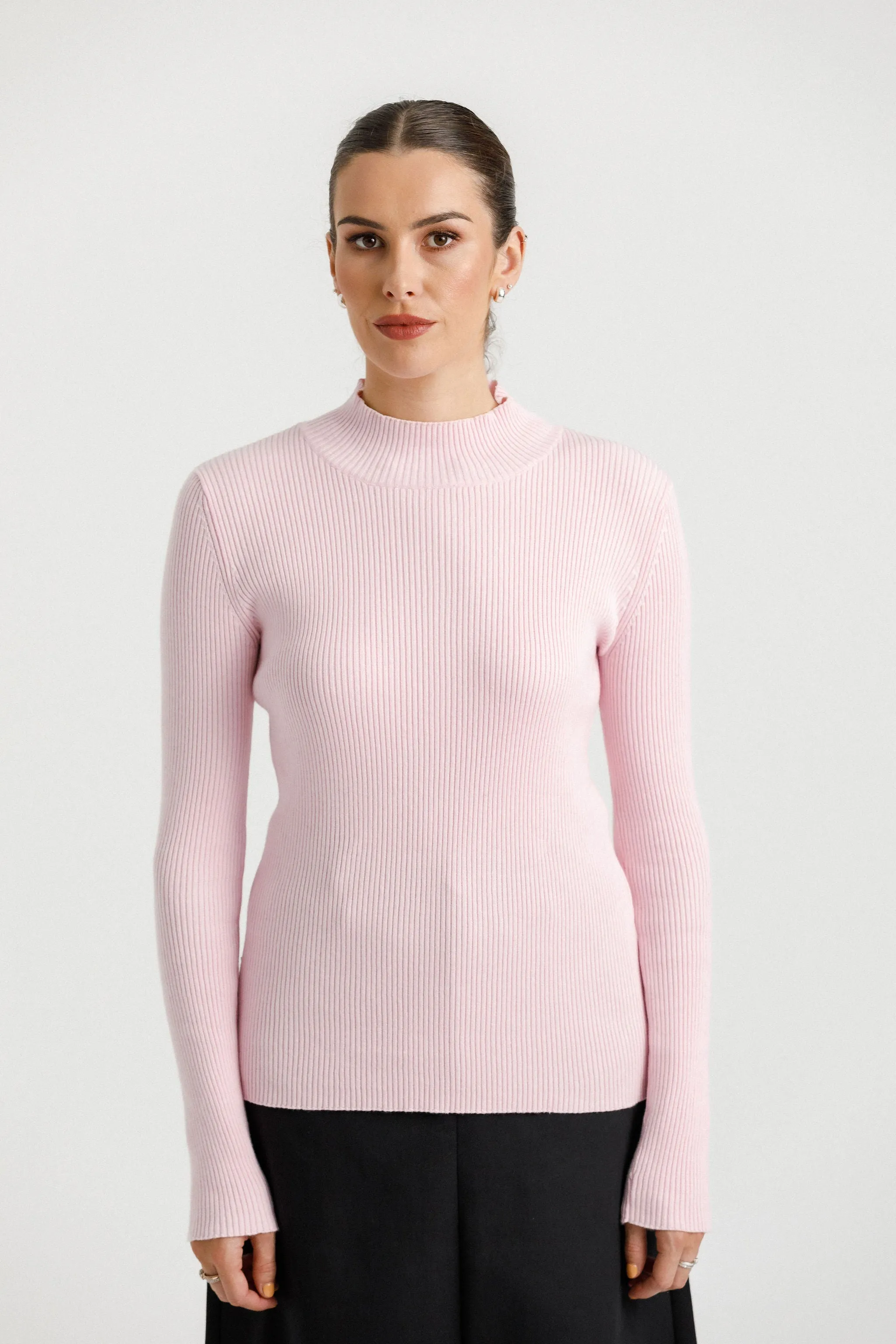 MOCK NECK LONGSLEEVE - BLUSH