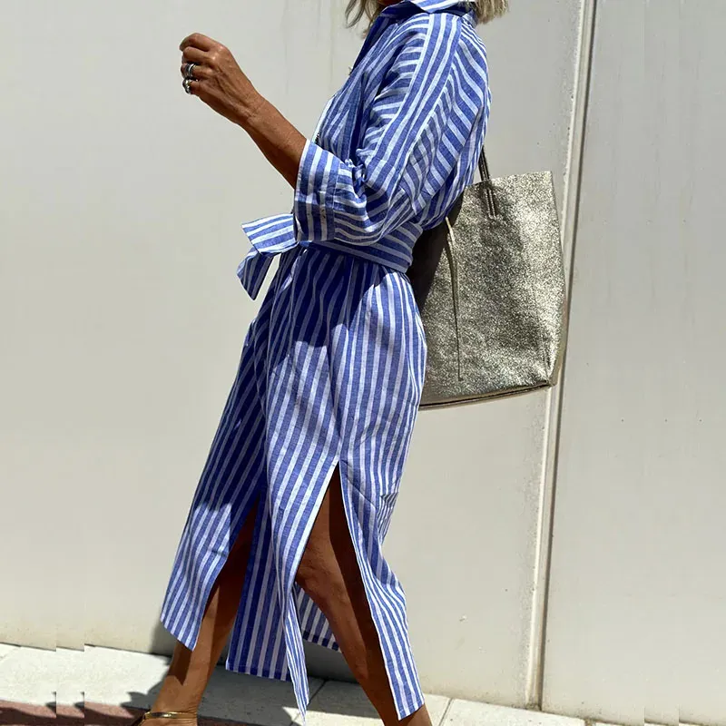 Monica® | Elegant striped shirt dress