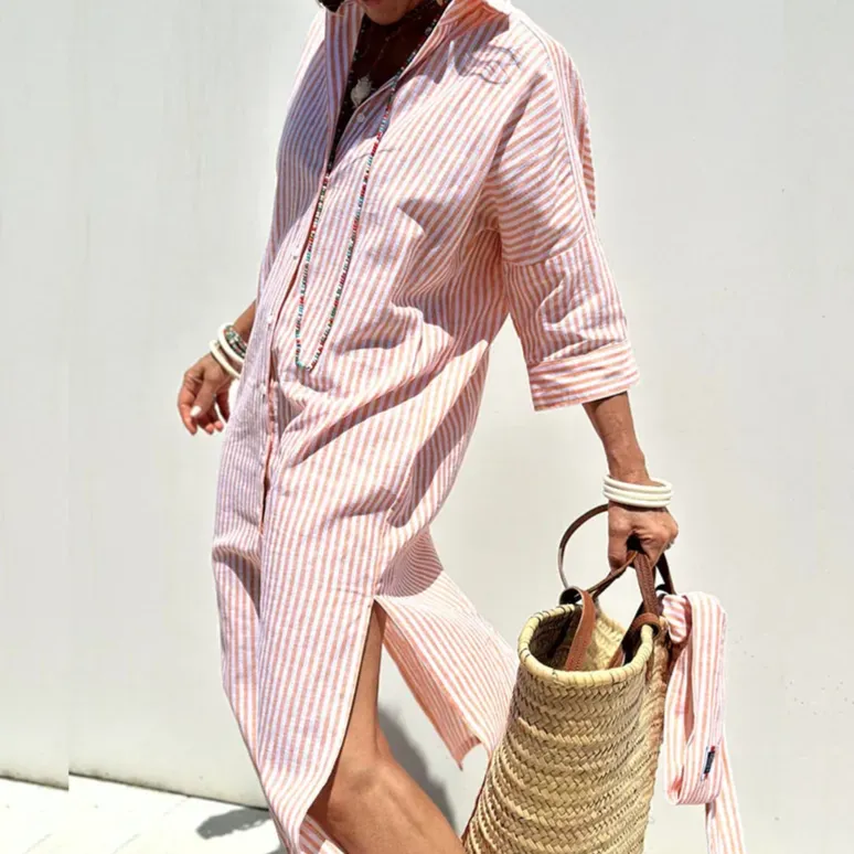 Monica® | Elegant striped shirt dress