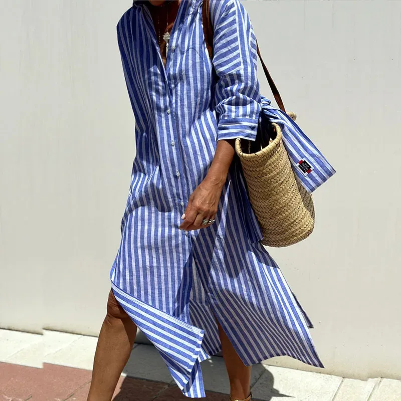 Monica® | Elegant striped shirt dress