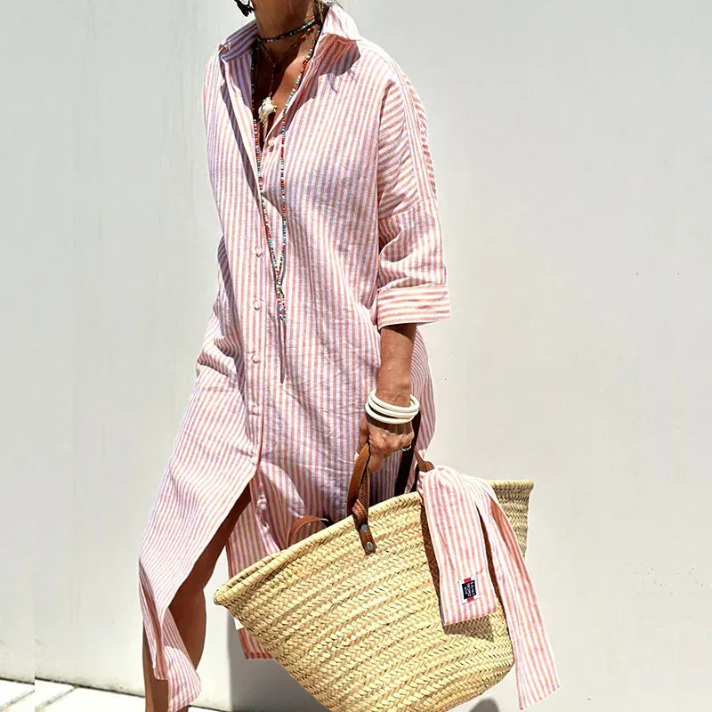 Monica® | Elegant striped shirt dress