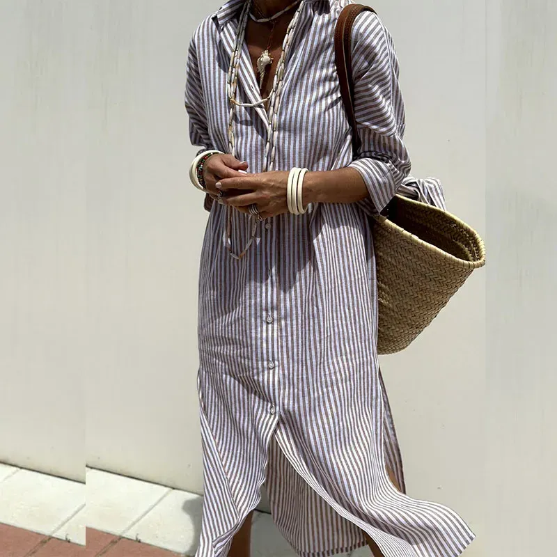Monica® | Elegant striped shirt dress