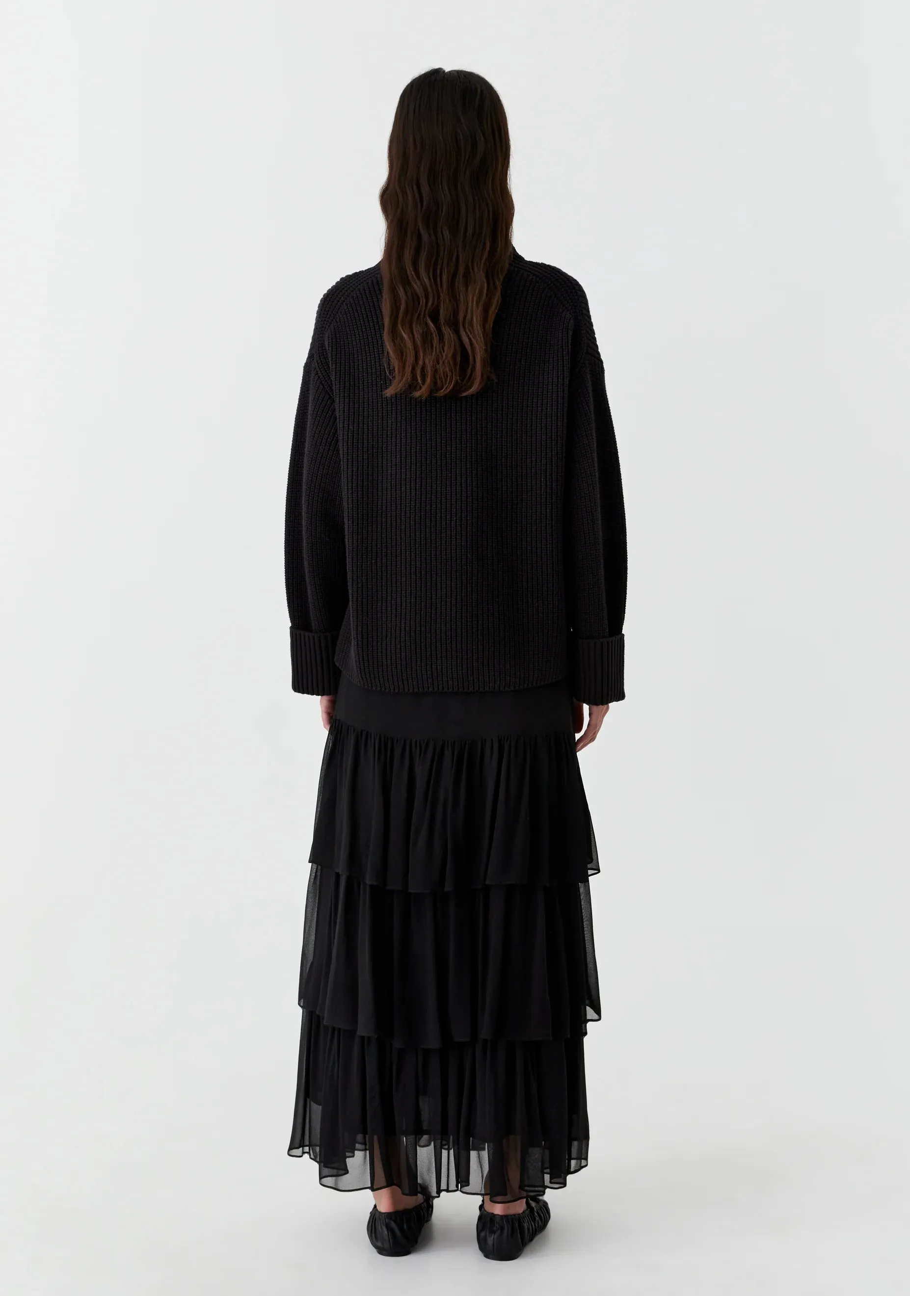 Morrison High Neck Knit Pullover - Black