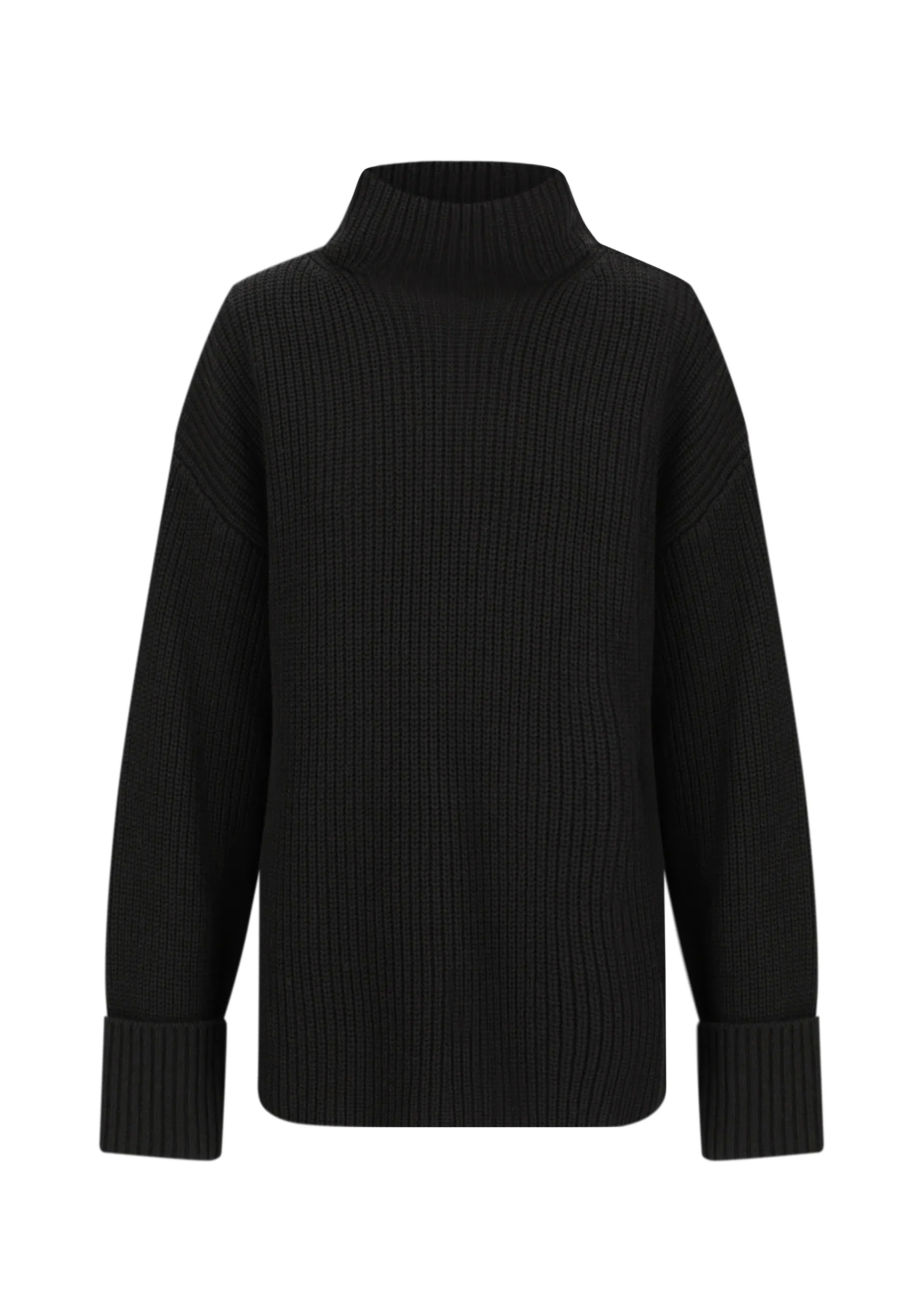 Morrison High Neck Knit Pullover - Black