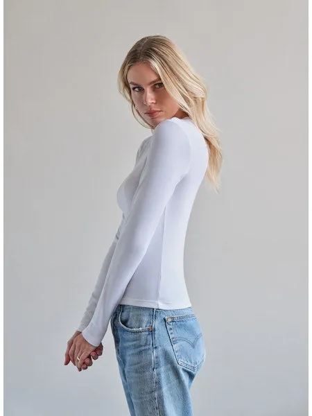 MYLES PRICE LS Crew MiniRib Tee