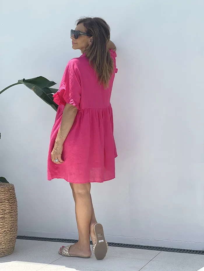 Nala Shirt Dress - Flamingo