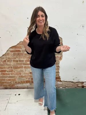 Never Know Rolled Sleeve Blouse