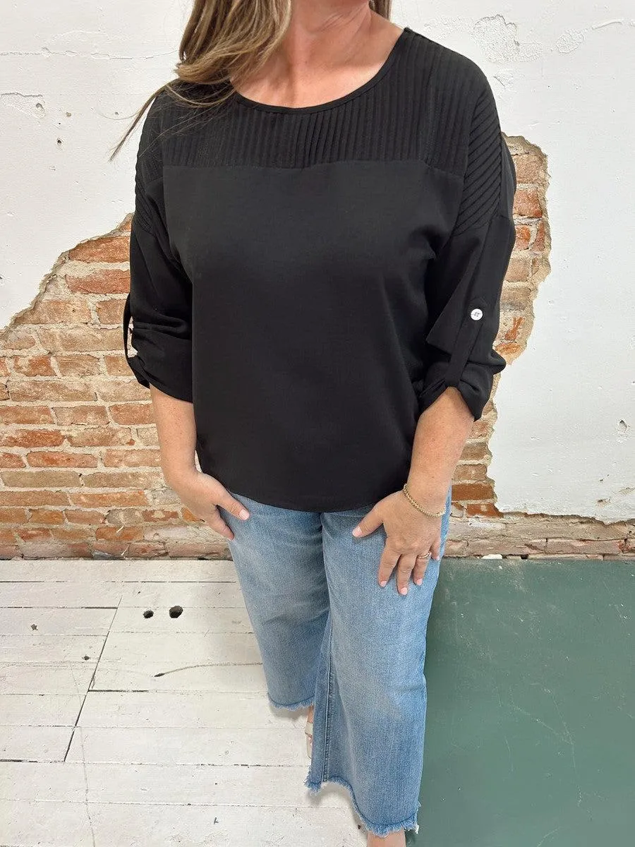Never Know Rolled Sleeve Blouse