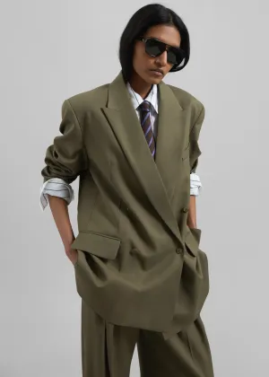 Newark Double Breasted Blazer - Khaki
