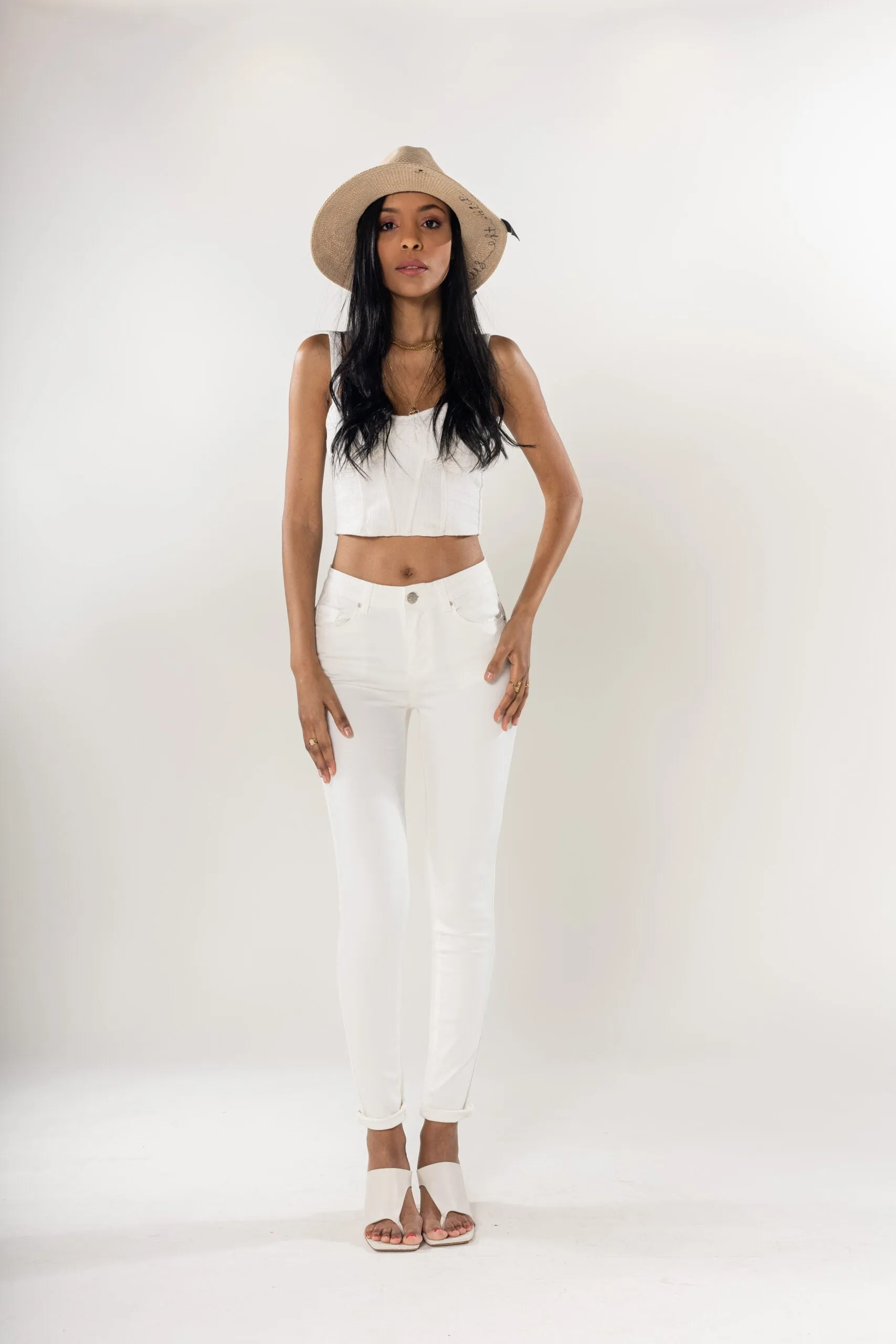 Nina Carter White Slim Push up jeans