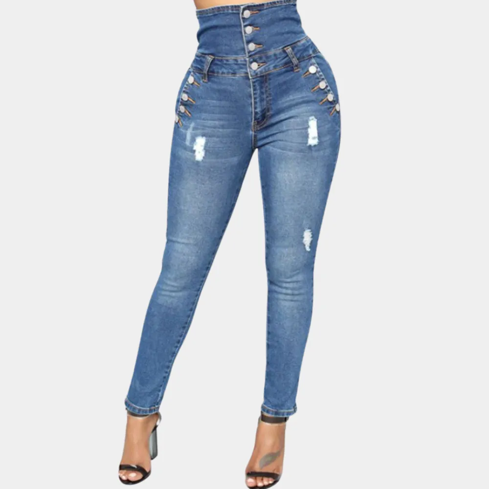 Nola - fashionable high-waisted skinny trousers for women