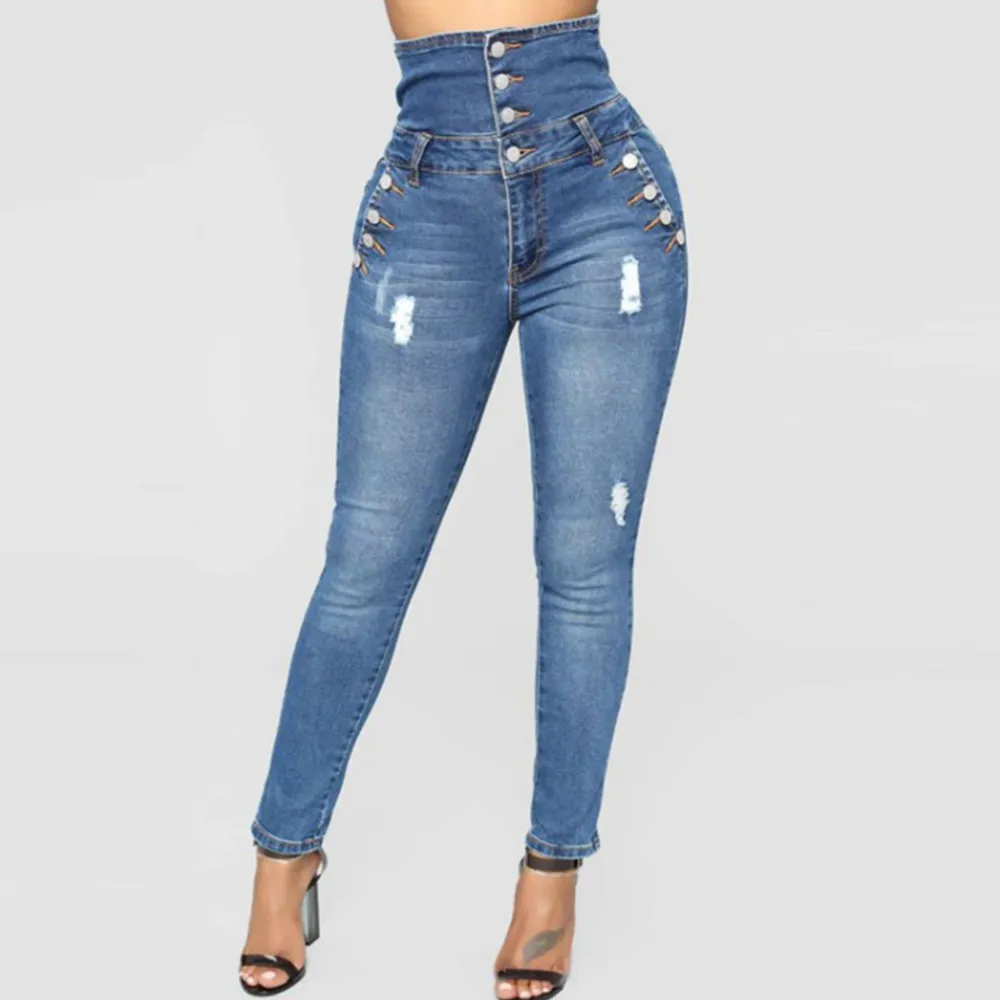 Nola - fashionable high-waisted skinny trousers for women