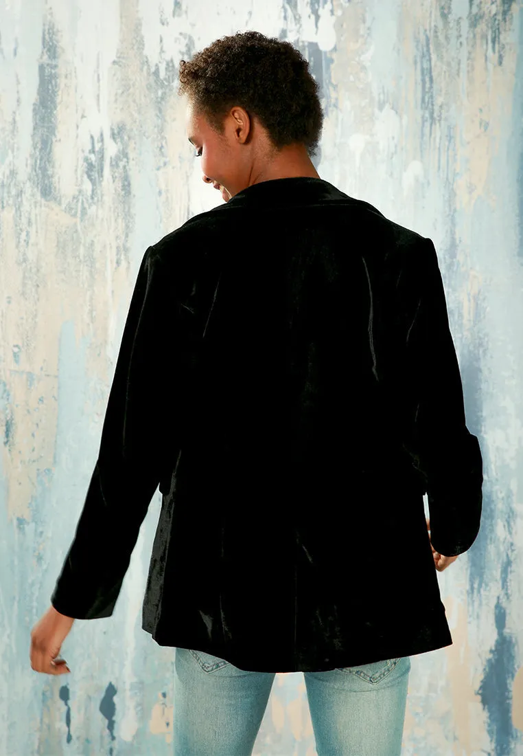 notch lapel velvet blazer