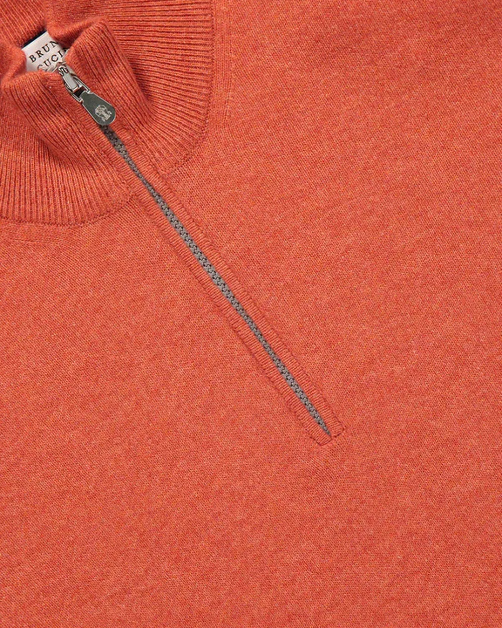 Orange Quarter Zip Cashmere Sweater