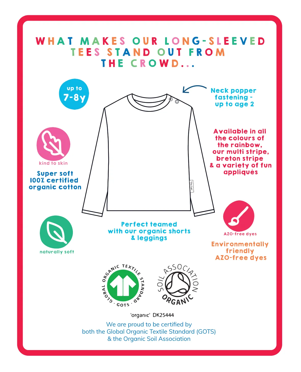Organic Horse Applique Long-Sleeved T-Shirt