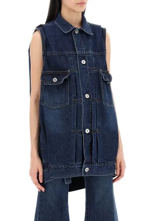 oversized denim vest for