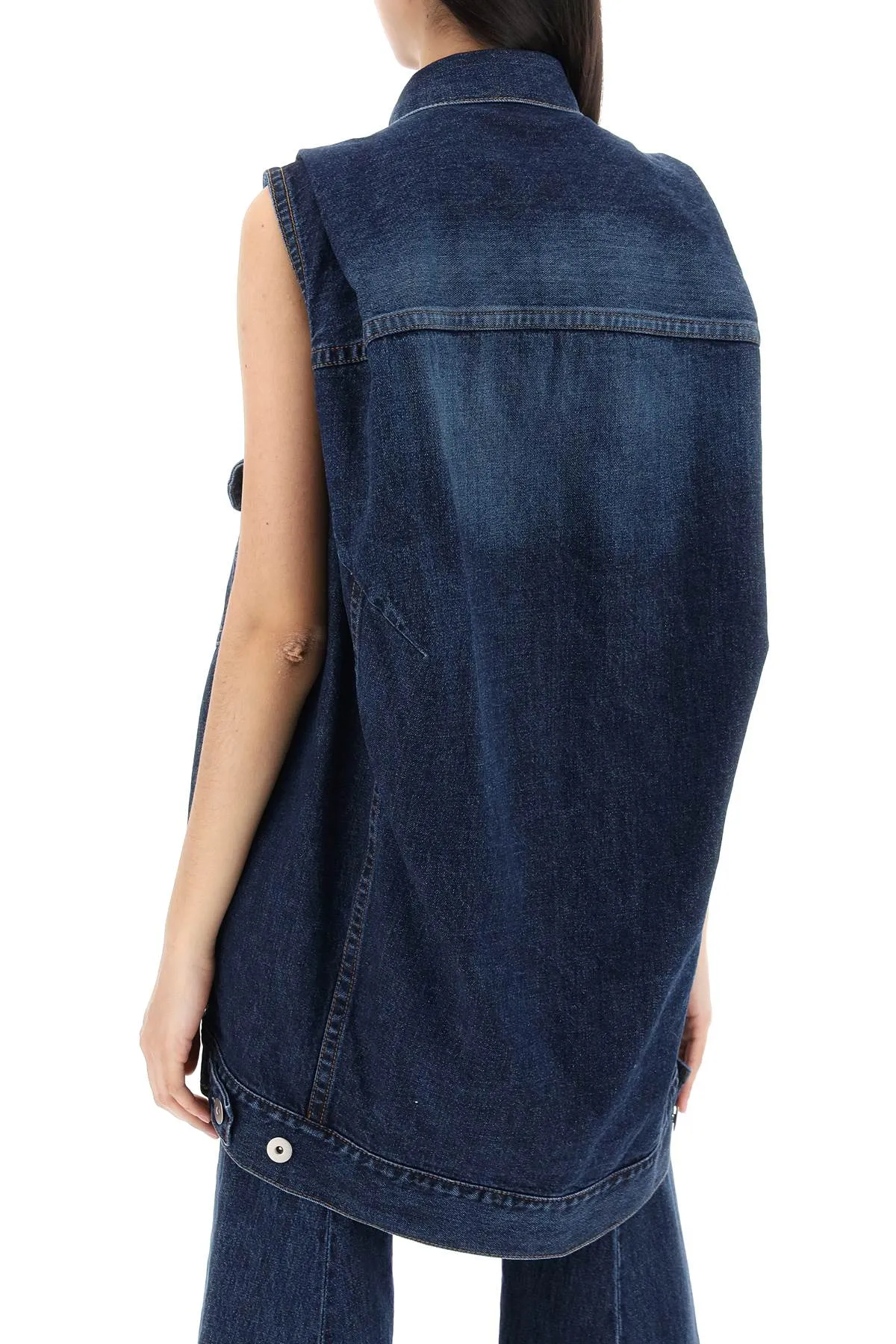 oversized denim vest for