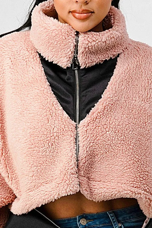 Oversized Sherpa with Contrast Jacket