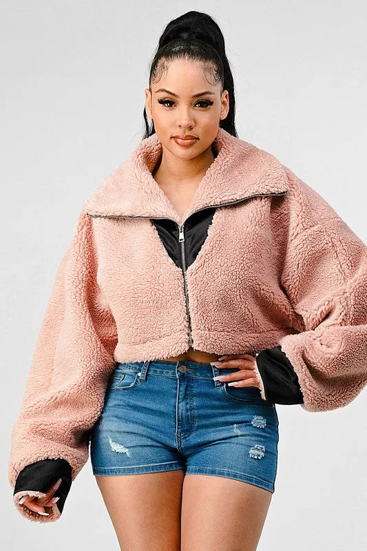 Oversized Sherpa with Contrast Jacket