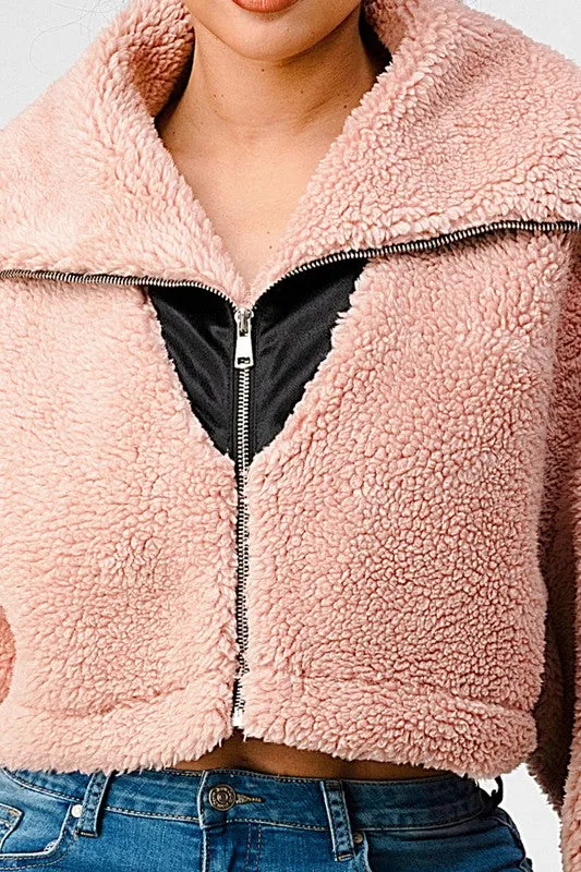 Oversized Sherpa with Contrast Jacket