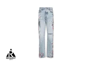 Paint Splatter Straight Leg Jeans "Blue/Multi"