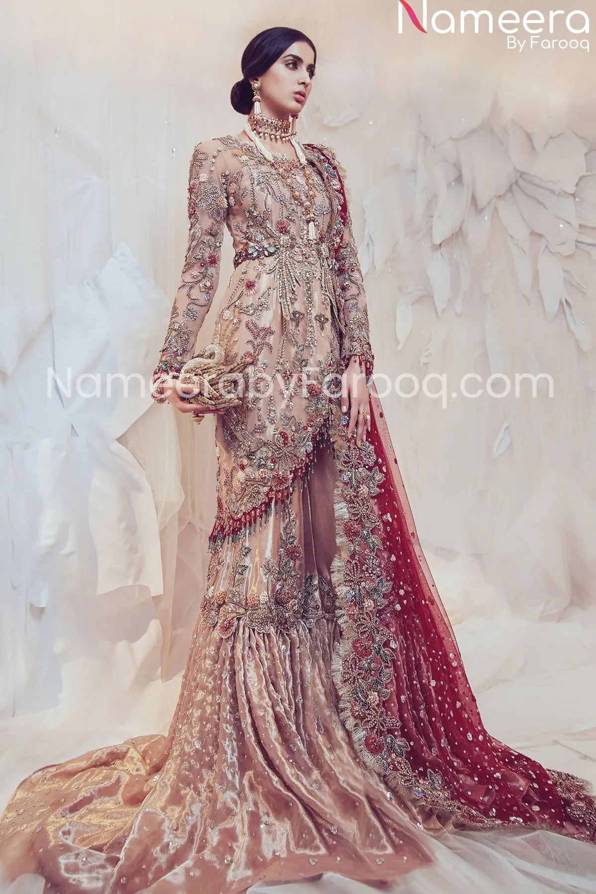 Pakistani Designer Bridal Fish Cut Lehenga Dress #BN165