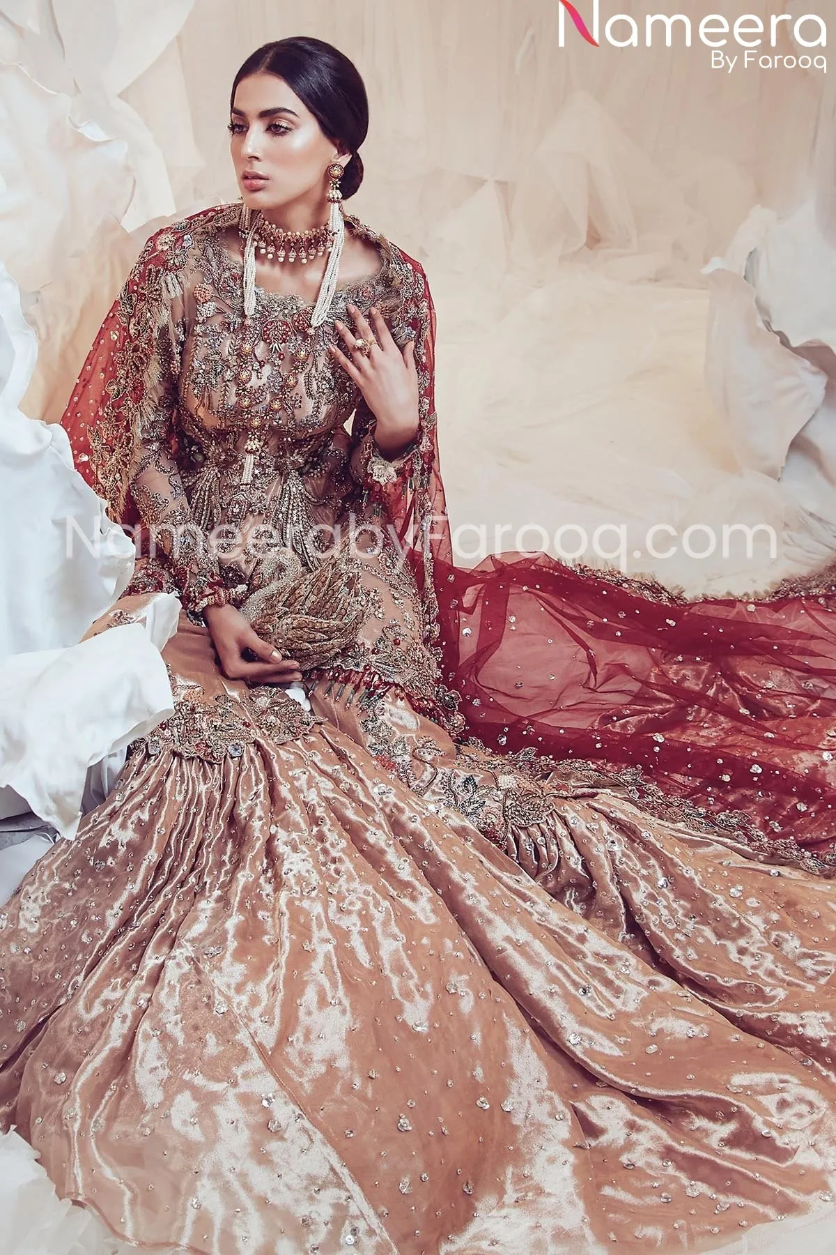 Pakistani Designer Bridal Fish Cut Lehenga Dress #BN165