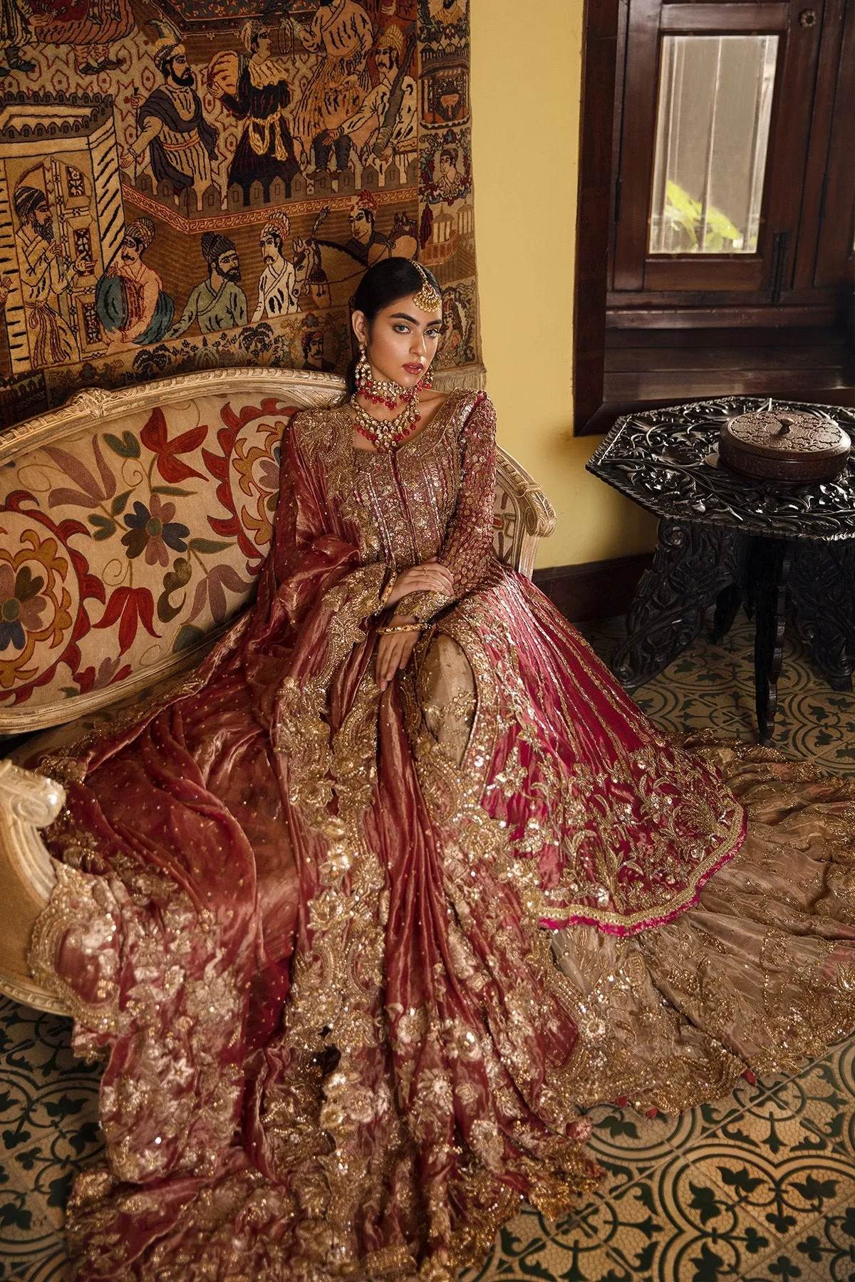 Pakistani Royal Bridal Wear in Red Color #Y6216