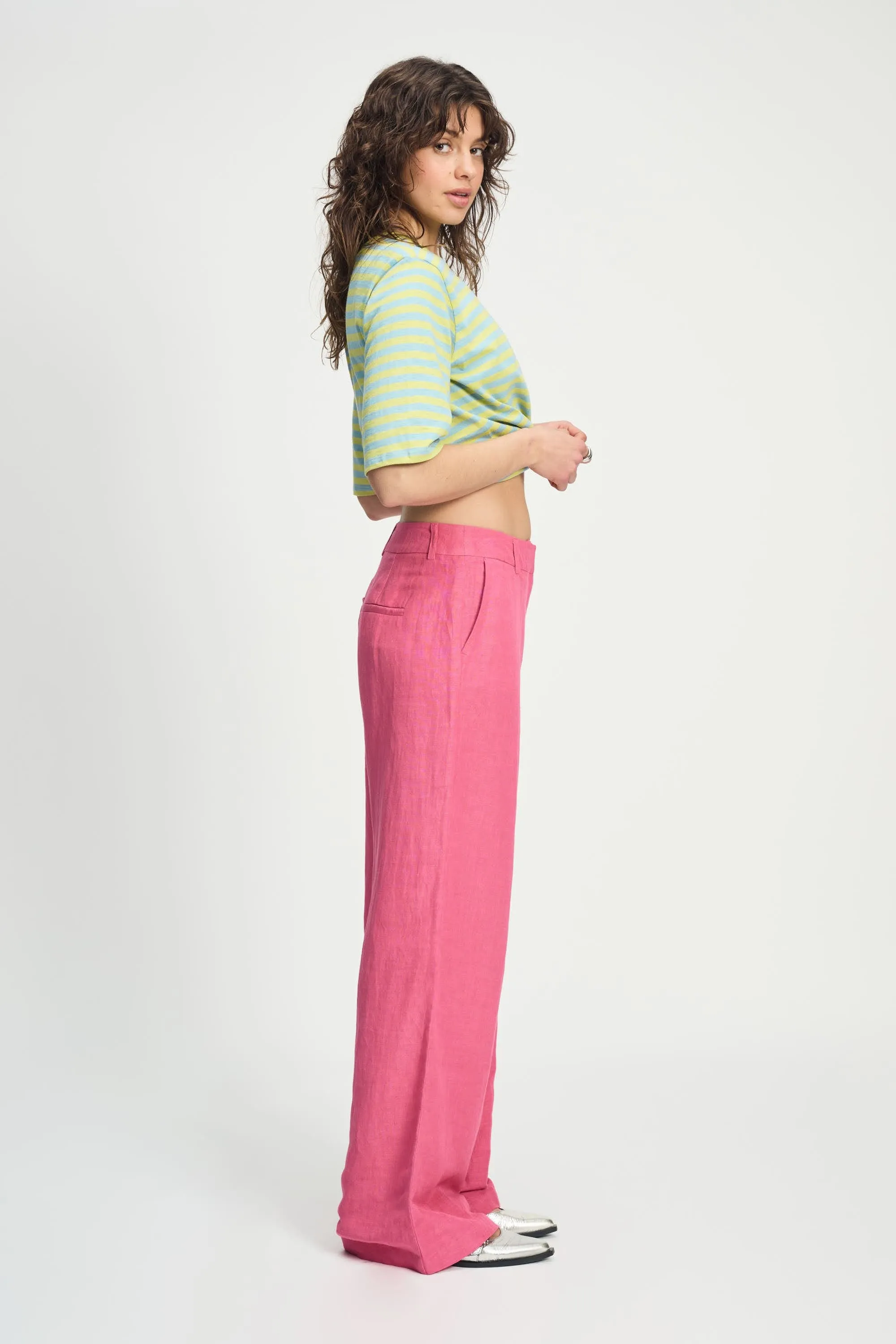 PANTS - Raspberry Linen