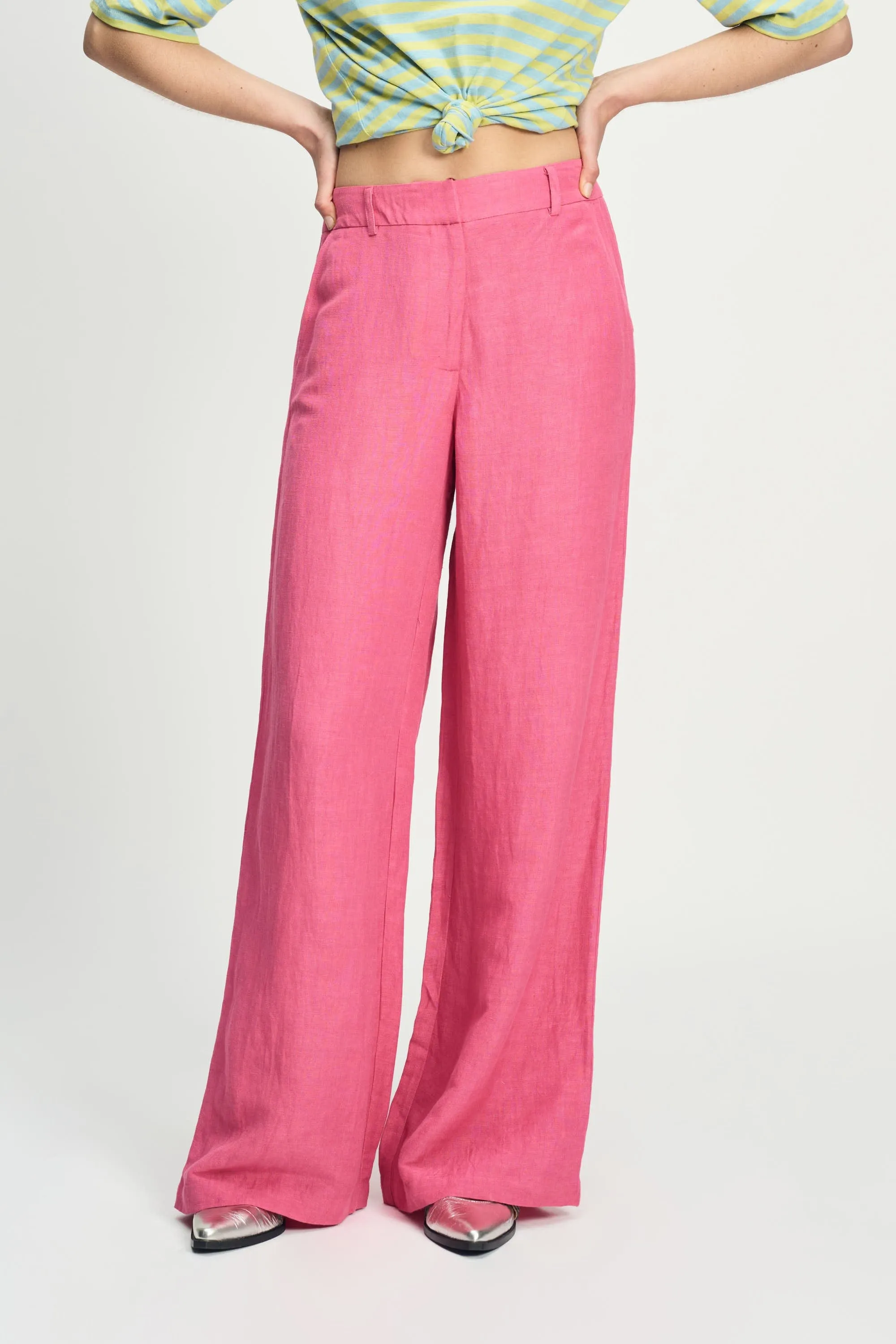 PANTS - Raspberry Linen