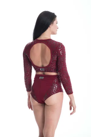 Paradise Chick Superhero Ultra Grip Crop Top - Cherry Leopard