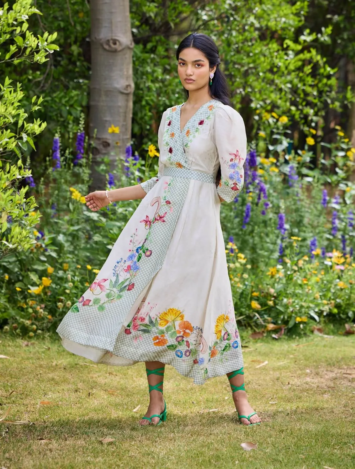 Parisian off-white wrap dress