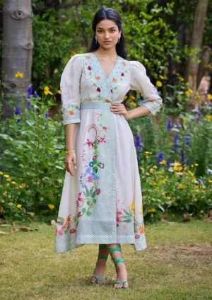 Parisian off-white wrap dress