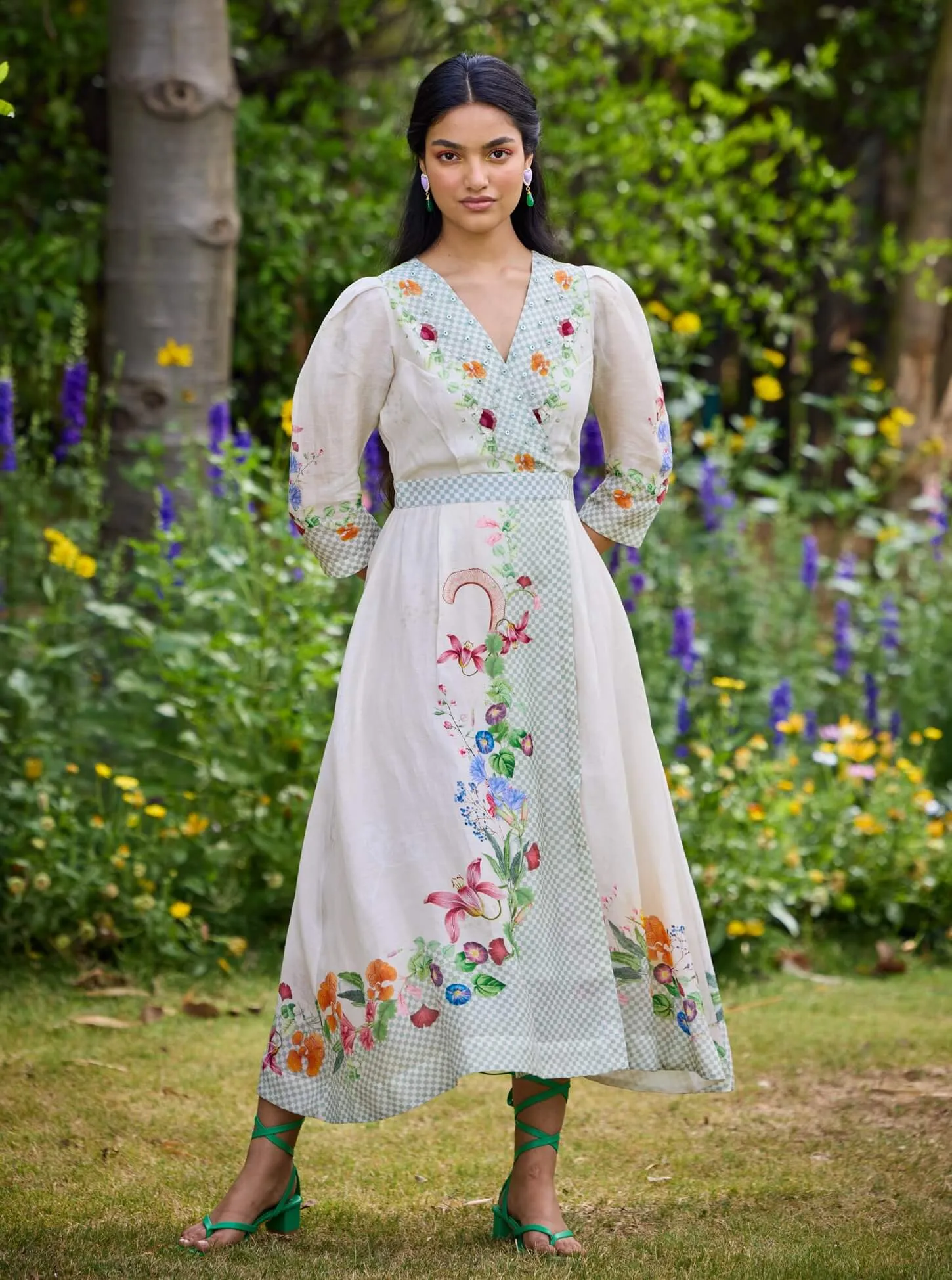 Parisian off-white wrap dress