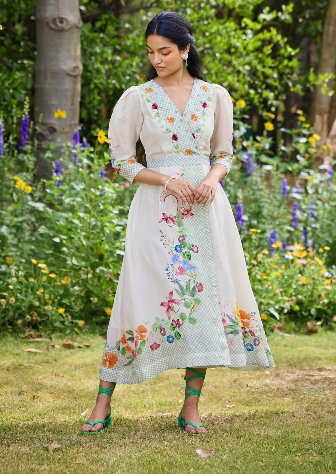 Parisian off-white wrap dress